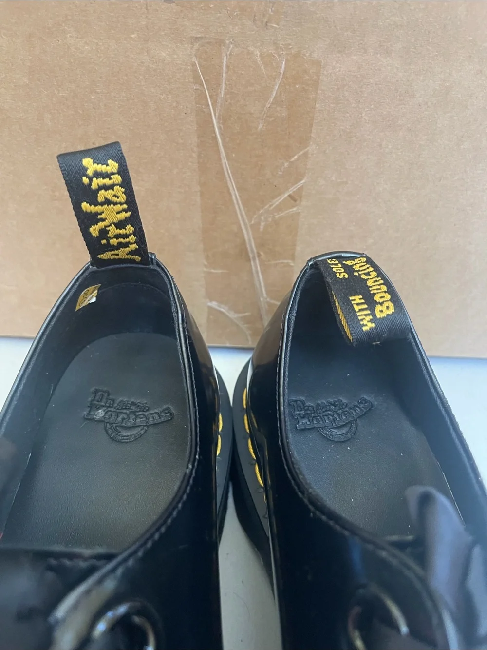 Dr. Martens Holly Platform Oxford Shoes in Black Patent Leather